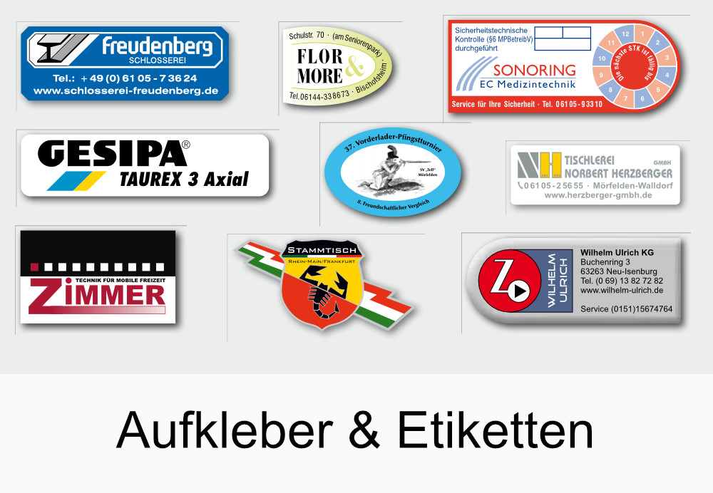Aufkleber & Etiketten - Seibold-Werbung - Mörfelden-Walldorf